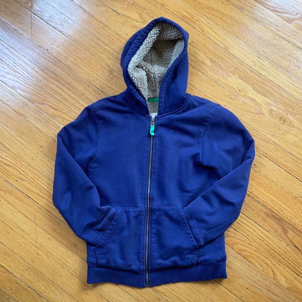 Mini Boden sherpa zip up hoodie